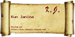 Kun Janina névjegykártya